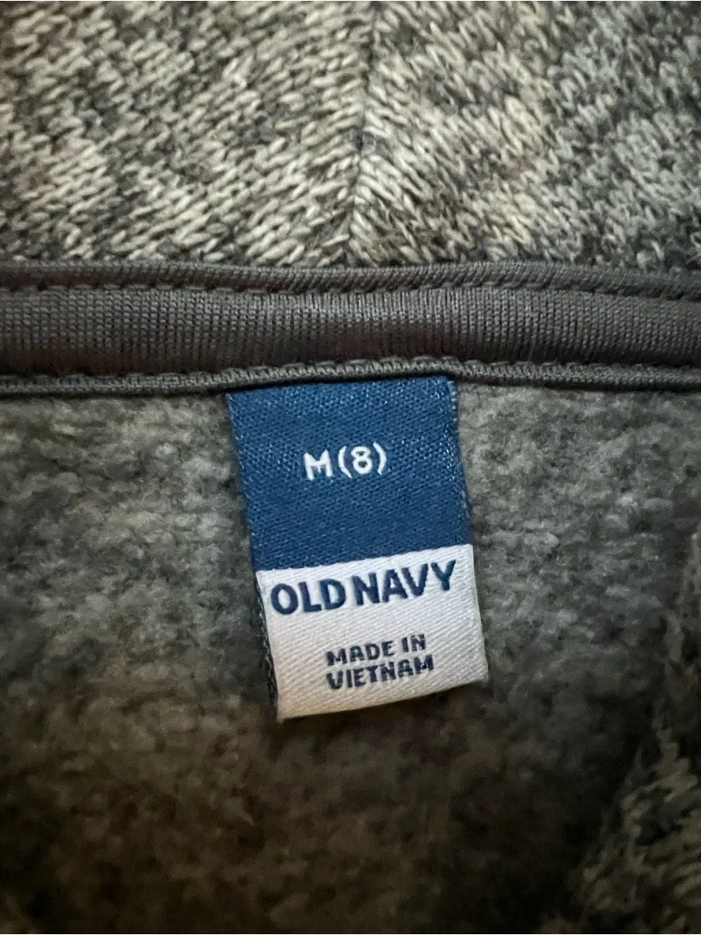 Old Navy Heather Gray Shawl-Collar Quarter-Snap Sweater